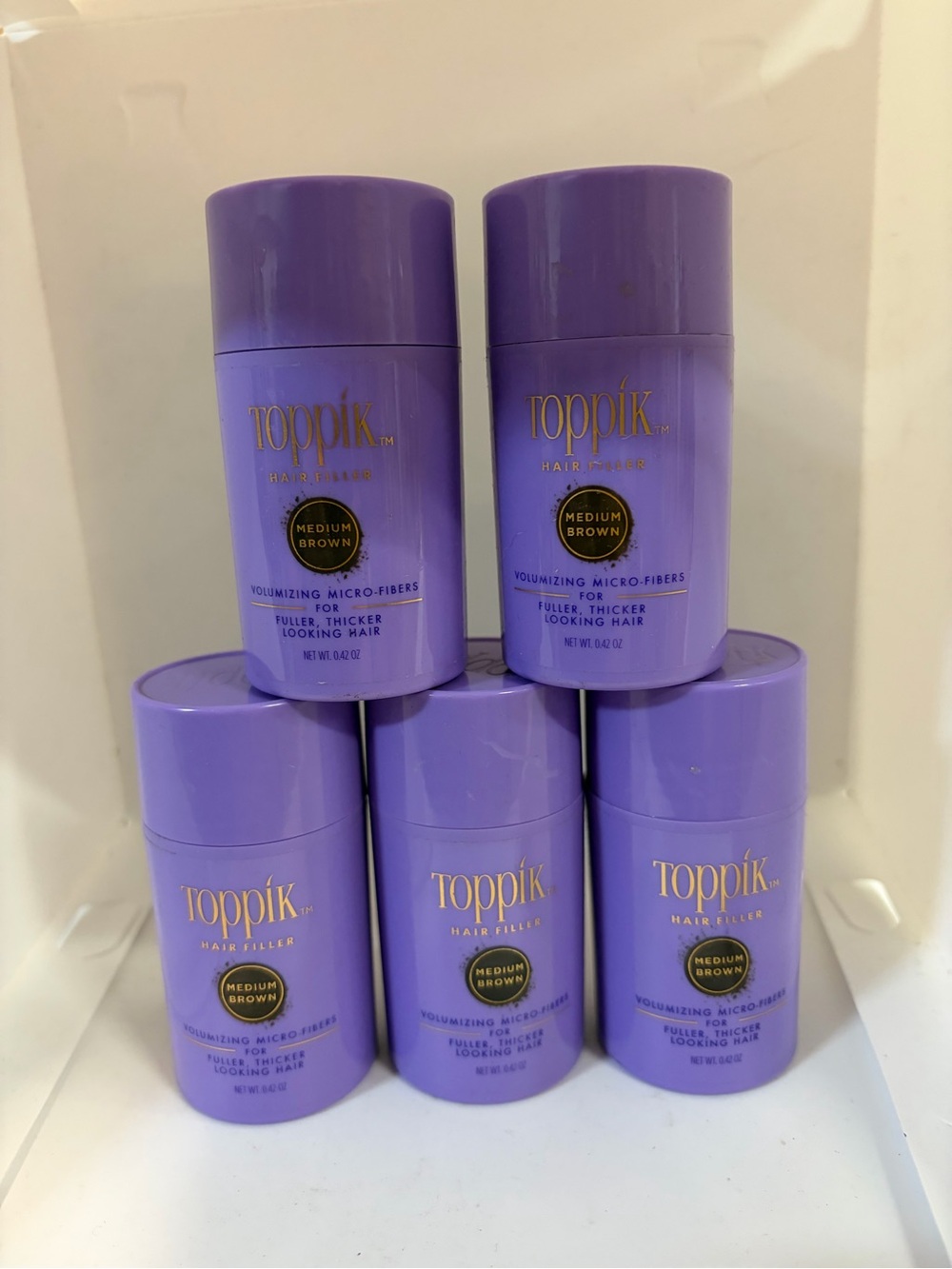 Toppik Medium Brown Hair Filler - Volumizing Micro-Fibers 5 bottles $20